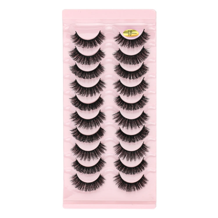 10pairs /Box Russian Strip Lashes 7D Imitation Mink Volume Fluffy Natural False Eyelashes 7D-