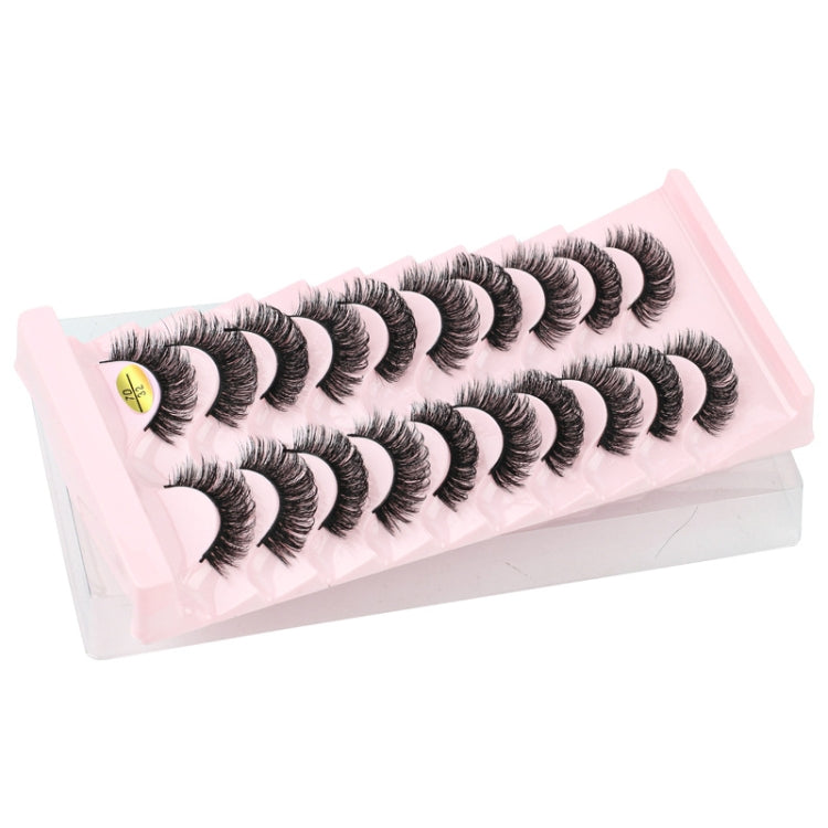 10pairs /Box Russian Strip Lashes 7D Imitation Mink Volume Fluffy Natural False Eyelashes 7D-