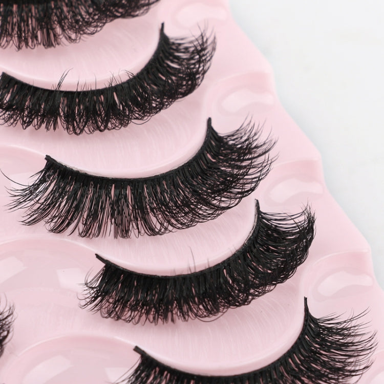 10pairs /Box Russian Strip Lashes 7D Imitation Mink Volume Fluffy Natural False Eyelashes 7D-