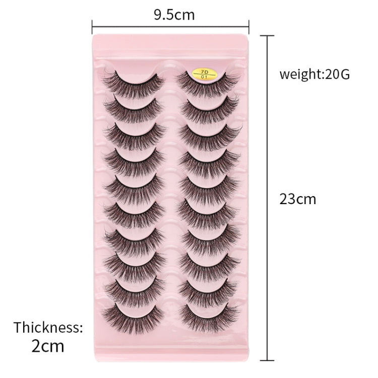 10pairs /Box Russian Strip Lashes 7D Imitation Mink Volume Fluffy Natural False Eyelashes 7D-