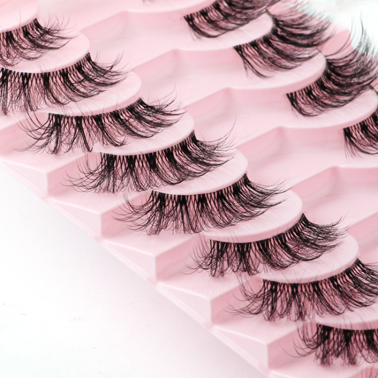 10pairs /Box Half False Eyelashes With Transparent Stems Natura Extension Lashes Y10