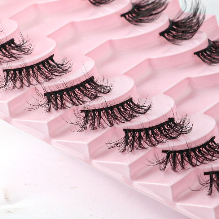 10pairs /Box Half False Eyelashes With Transparent Stems Natura Extension Lashes Y10