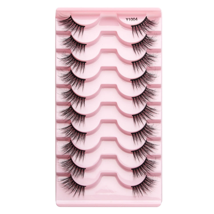 10pairs /Box Half False Eyelashes With Transparent Stems Natura Extension Lashes Y10