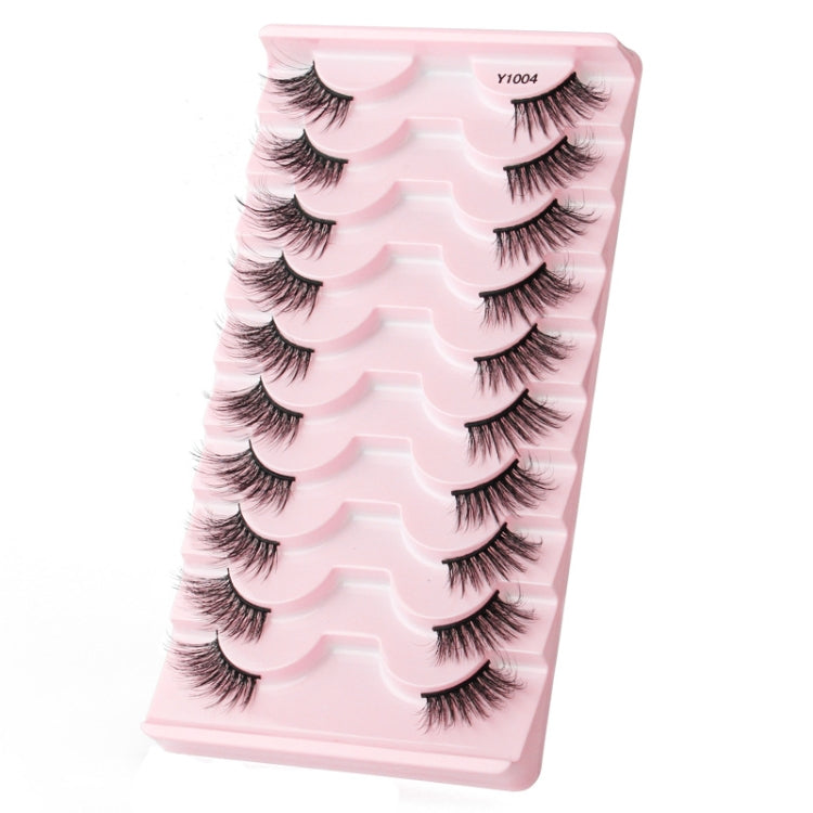 10pairs /Box Half False Eyelashes With Transparent Stems Natura Extension Lashes Y10