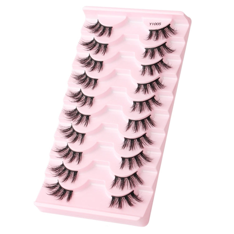 10pairs /Box Half False Eyelashes With Transparent Stems Natura Extension Lashes Y10