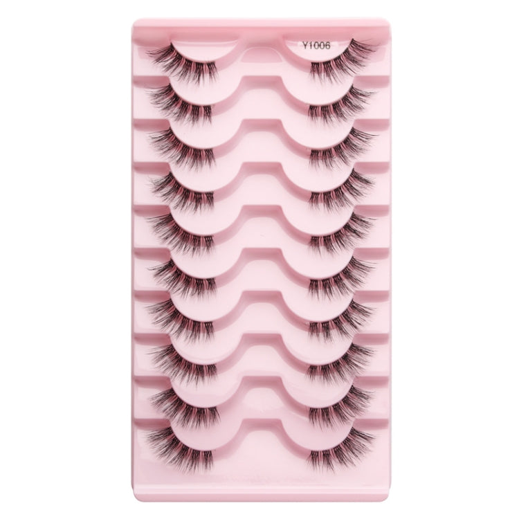 10pairs /Box Half False Eyelashes With Transparent Stems Natura Extension Lashes Y10