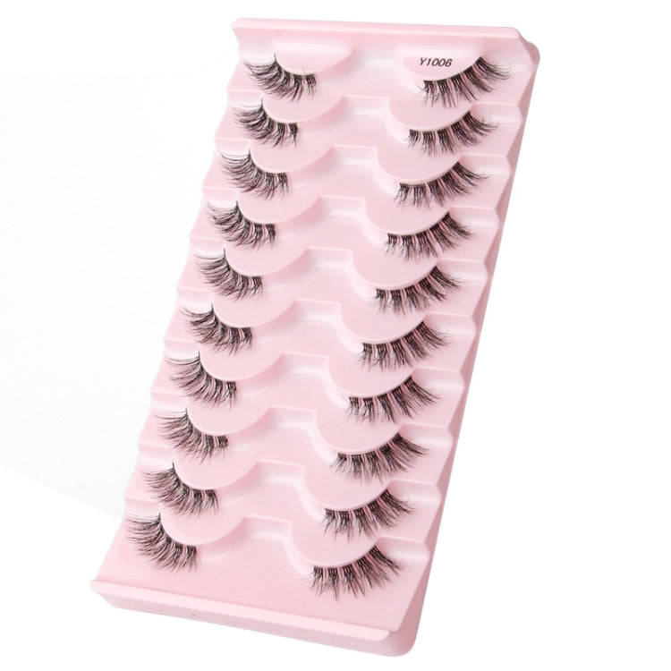 10pairs /Box Half False Eyelashes With Transparent Stems Natura Extension Lashes Y10