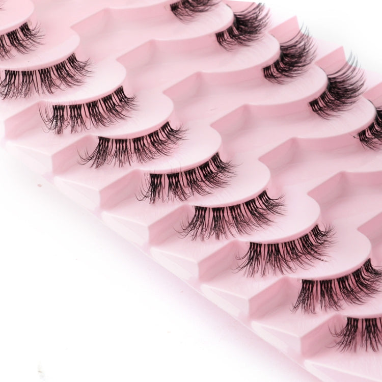10pairs /Box Half False Eyelashes With Transparent Stems Natura Extension Lashes Y10