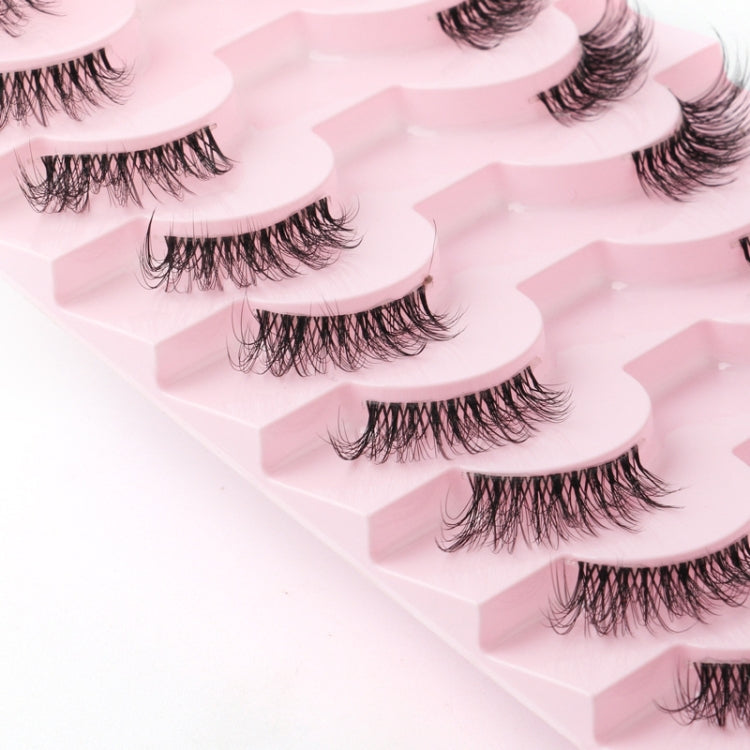 10pairs /Box Half False Eyelashes With Transparent Stems Natura Extension Lashes Y10