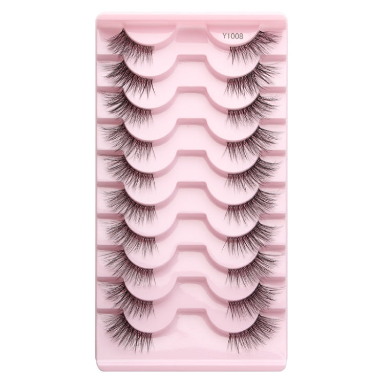 10pairs /Box Half False Eyelashes With Transparent Stems Natura Extension Lashes Y10