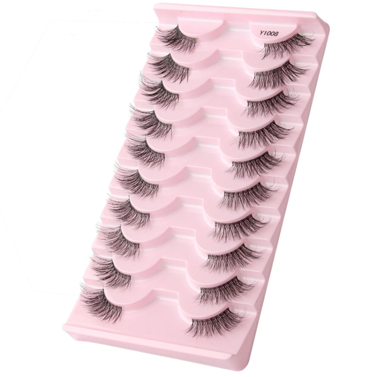 10pairs /Box Half False Eyelashes With Transparent Stems Natura Extension Lashes Y10