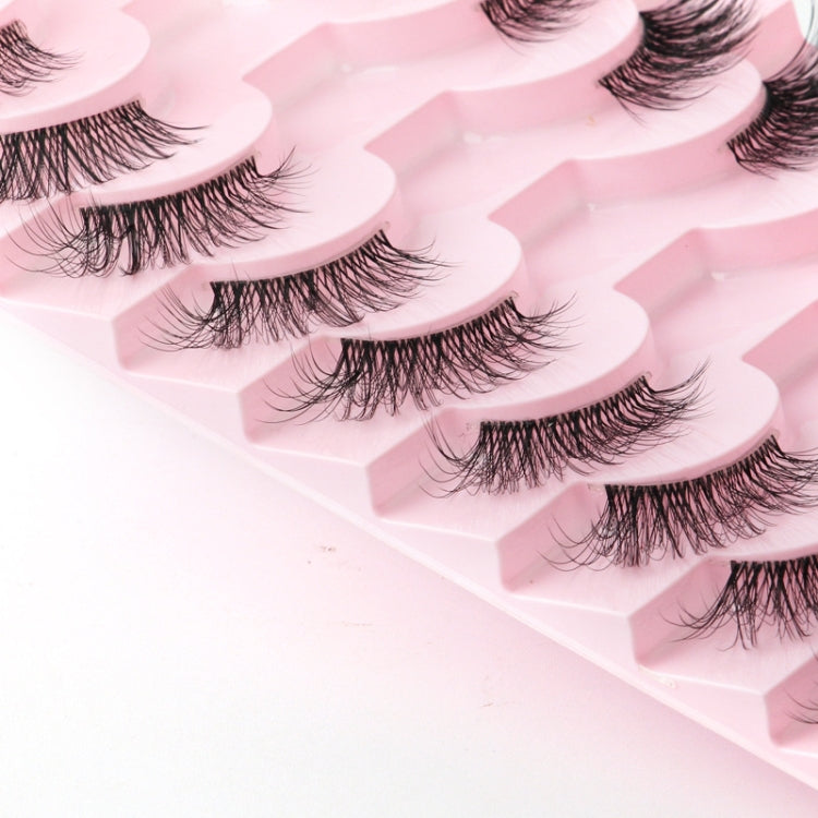 10pairs /Box Half False Eyelashes With Transparent Stems Natura Extension Lashes Y10