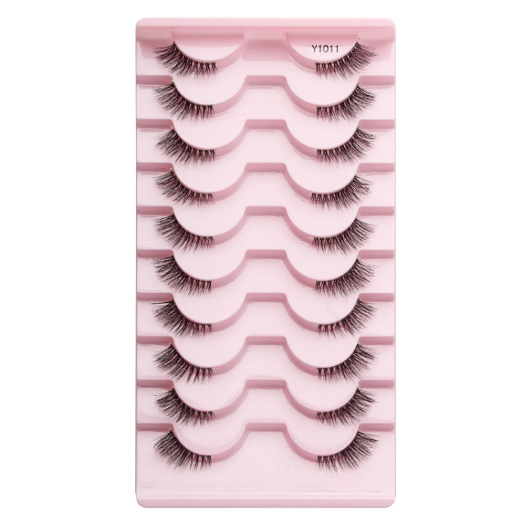 10pairs /Box Half False Eyelashes With Transparent Stems Natura Extension Lashes Y10