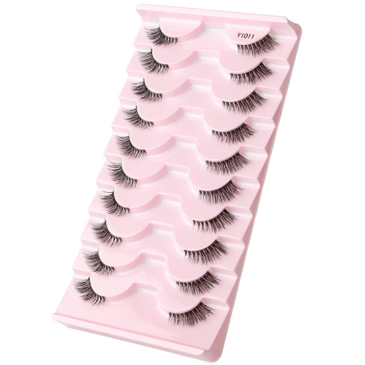10pairs /Box Half False Eyelashes With Transparent Stems Natura Extension Lashes Y10