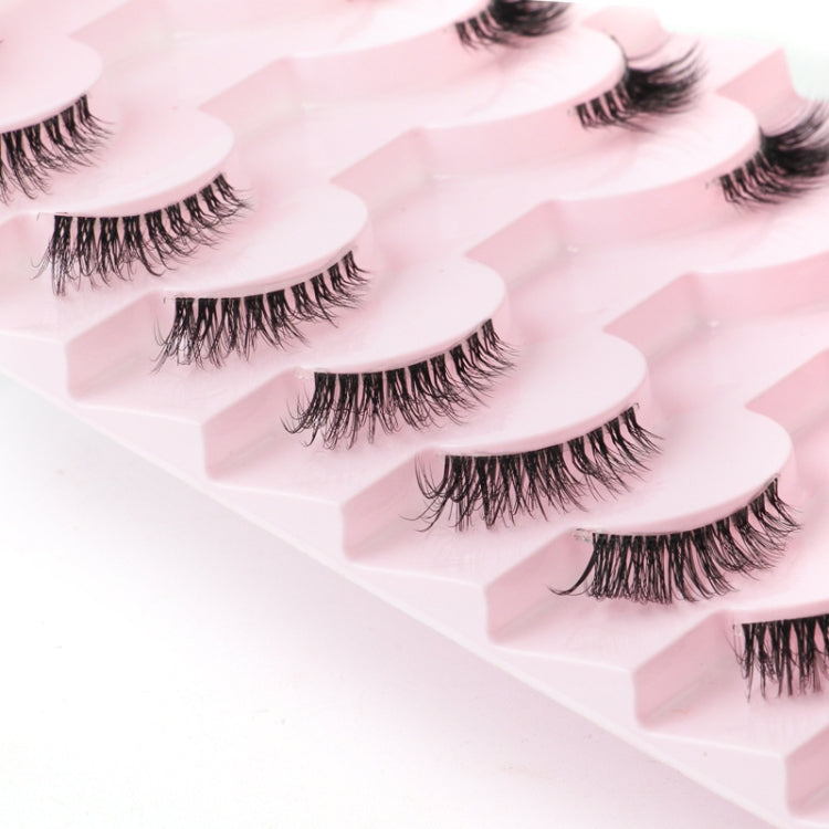 10pairs /Box Half False Eyelashes With Transparent Stems Natura Extension Lashes Y10