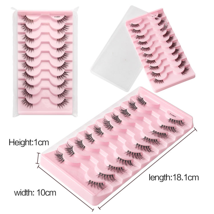 10pairs /Box Half False Eyelashes With Transparent Stems Natura Extension Lashes Y10