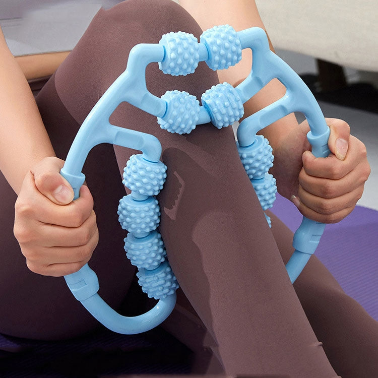 12 Wheels Deep Tissue Muscle Roller Massager For Legs, Neck, Arms
