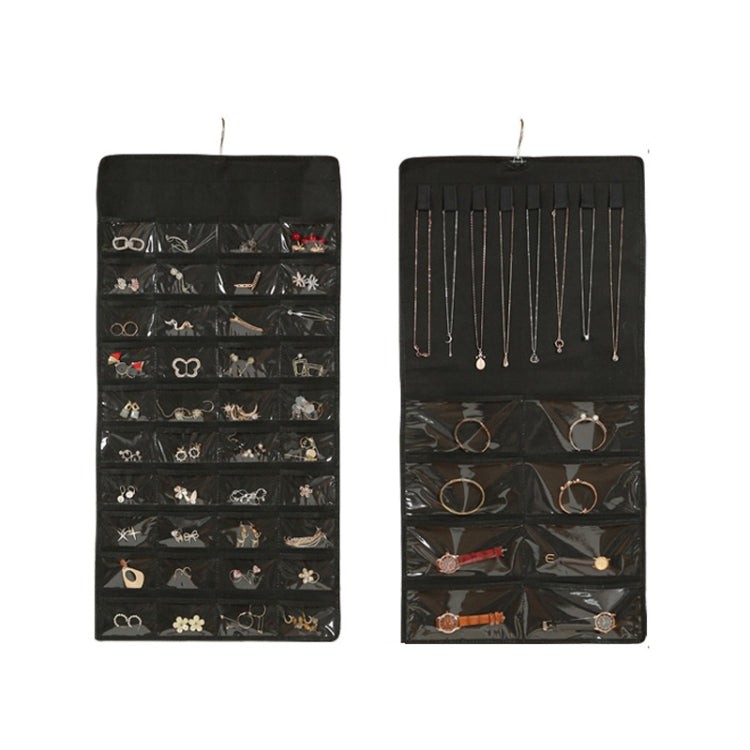 48-grid Jewelry Storage Hanging Bag Mon-woven Double-sided Jewelry Organizer Bag