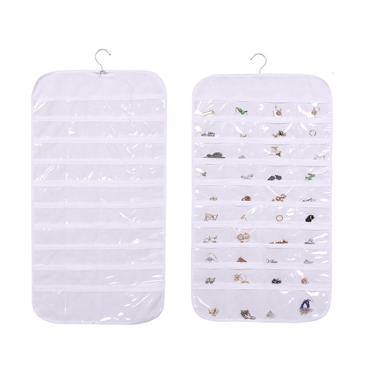 80-grid Jewelry Storage Hanging Bag Mon-woven Double-sided Jewelry Organizer Bag