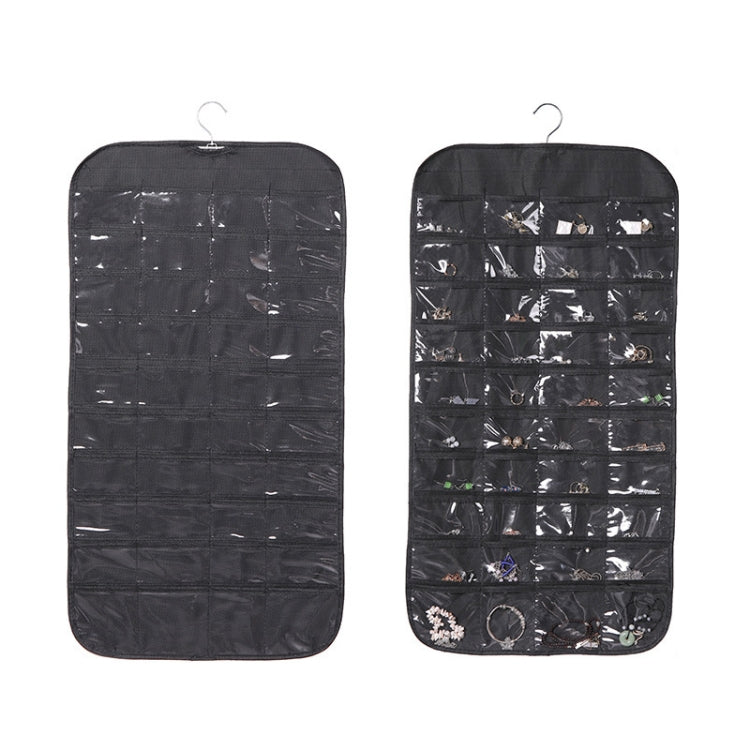 80-grid Jewelry Storage Hanging Bag Mon-woven Double-sided Jewelry Organizer Bag