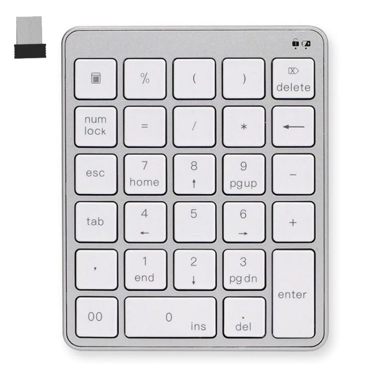 KN-980 28 Keys Portable Wireless Digital Quiet Keypad Computer External Digital Password Keypad