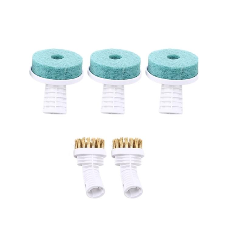 For Xiaomi Youpin Deerma DEM-ZQ610 Cleaning Machine Accessories Set - 2 Copper Wire Brushes + 3 Cleaning Heads
