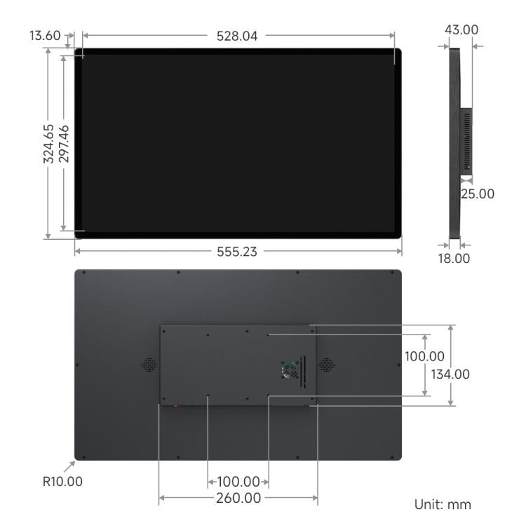 Waveshare 23.8-inch FHD Capacitive Touch Screen Monitor, 1920x1080 10-Point Touch With HDMI, Aluminum Shell, VESA Mount