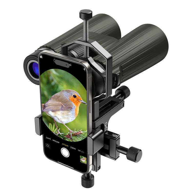APEXEL APL-F003 Telescope Triaxial Metal Adapter Cell Phone Camera Eyepiece Connector - Black