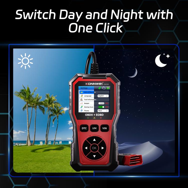 KONNWEI Automotive OBD2 Fault Diagnostic Tool Engine Code Reader 9 Languages