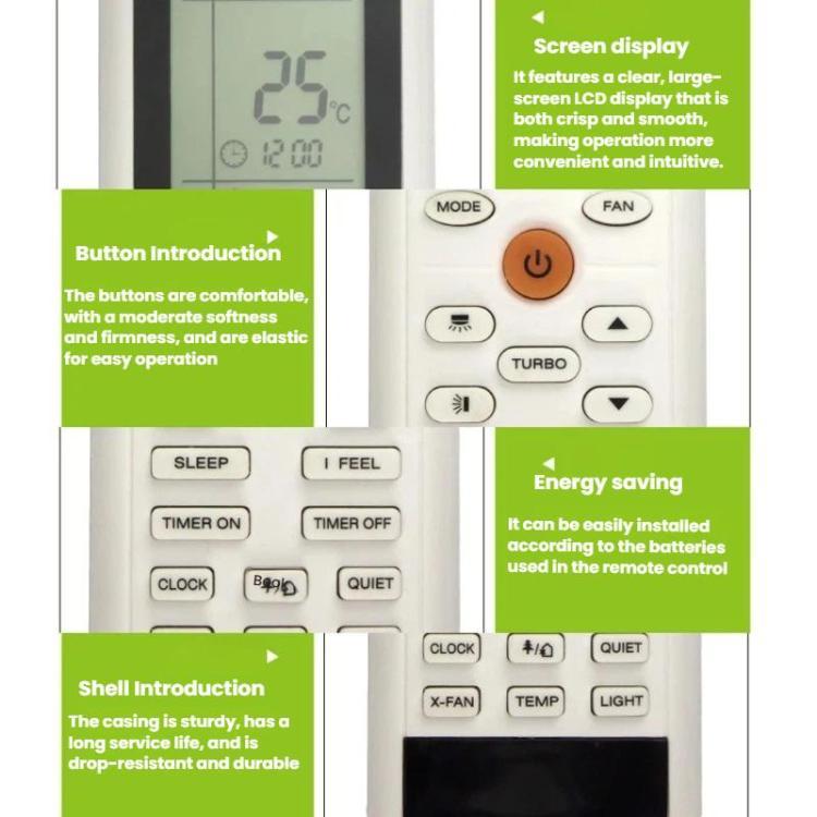 For Gree Air Conditioner English Heating&Cooling Remote Control YACIFB