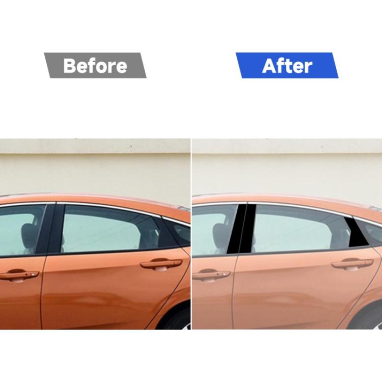 For 2016-2019 Honda Civic 6pcs /Set Universal B-Pillar Decorative Sticker For Left And Right Drive - Black