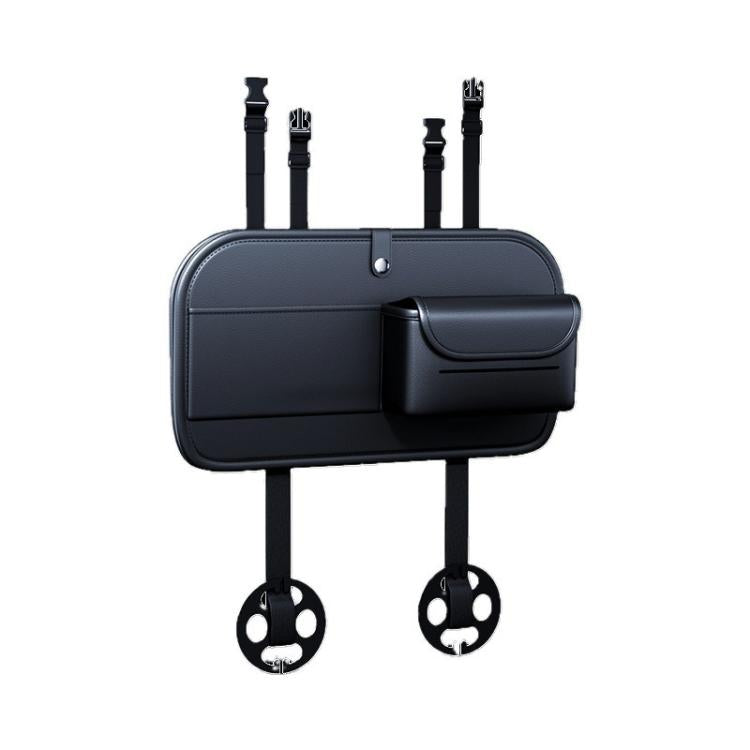 Car Rear Seat Back Storage Bag Large Capacity Foldable Chair Back Storage Pouch - Black
