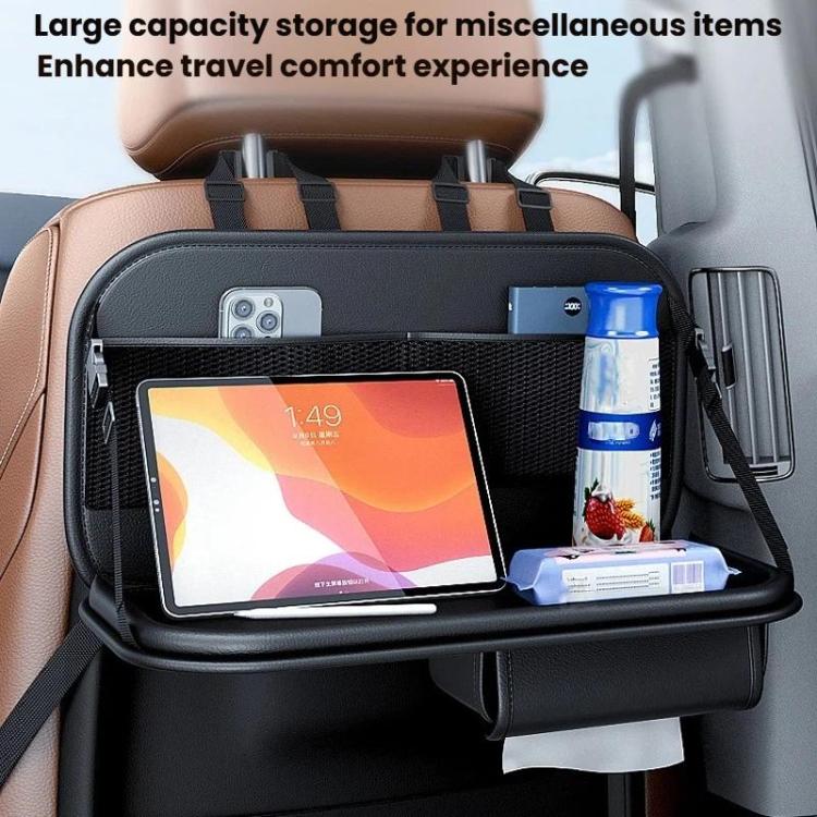 Car Rear Seat Back Storage Bag Large Capacity Foldable Chair Back Storage Pouch - Black