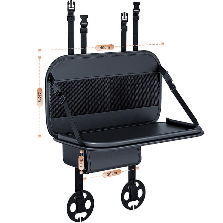 Car Rear Seat Back Storage Bag Large Capacity Foldable Chair Back Storage Pouch - Black