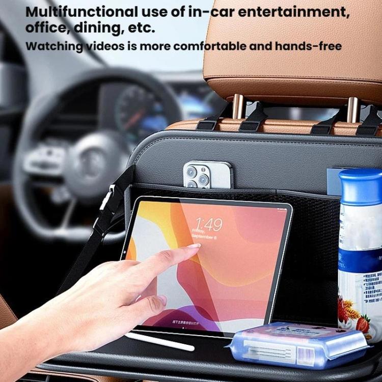 Car Rear Seat Back Storage Bag Large Capacity Foldable Chair Back Storage Pouch - Black