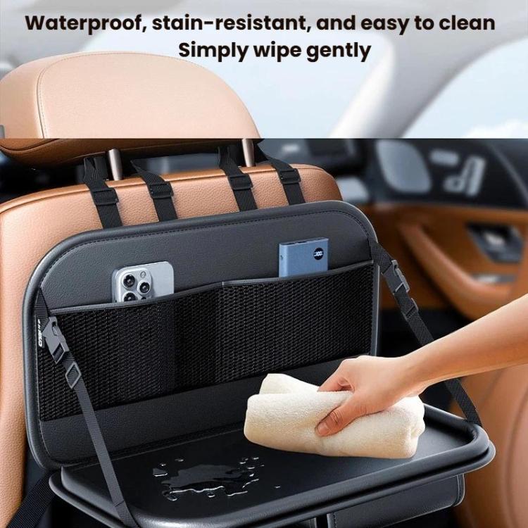 Car Rear Seat Back Storage Bag Large Capacity Foldable Chair Back Storage Pouch - Black