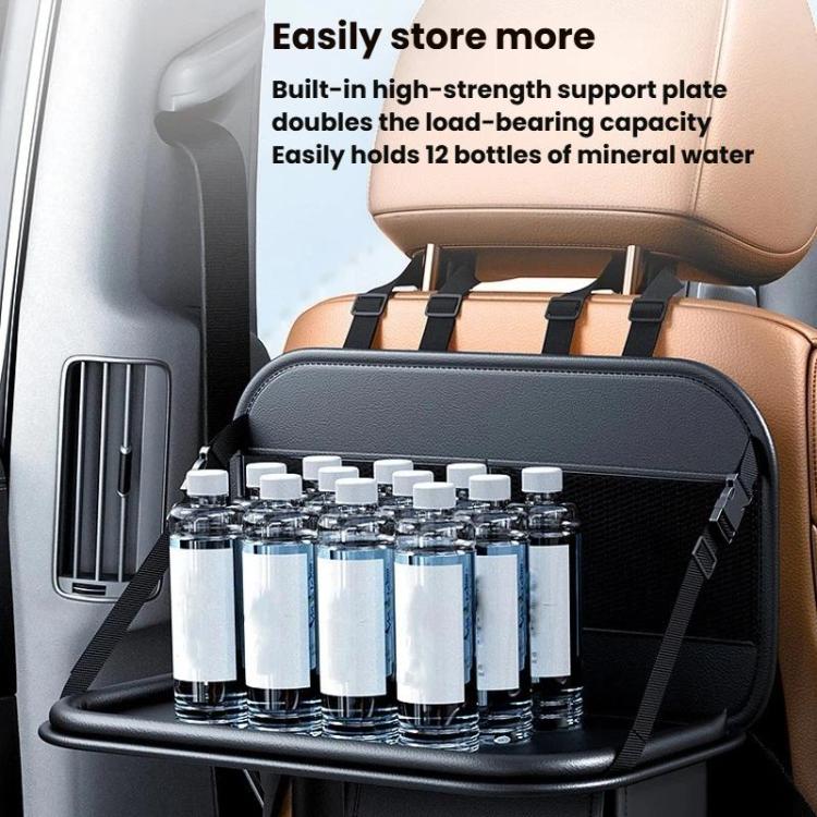 Car Rear Seat Back Storage Bag Large Capacity Foldable Chair Back Storage Pouch - Black
