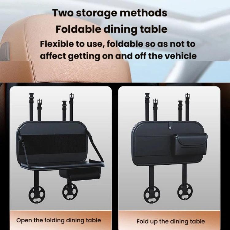 Car Rear Seat Back Storage Bag Large Capacity Foldable Chair Back Storage Pouch - Black