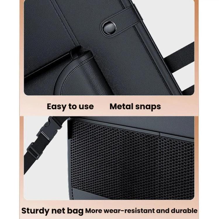 Car Rear Seat Back Storage Bag Large Capacity Foldable Chair Back Storage Pouch - Black