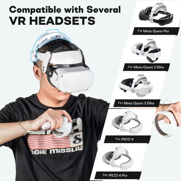 DEVASO VR Glasses Retractable Adjustable Headband Accessories For Meta Quest 3S / Meta Quest 3 / Meta Quest 2 / Meta Quest Pro / Pico 4 / Pico 4 Pro