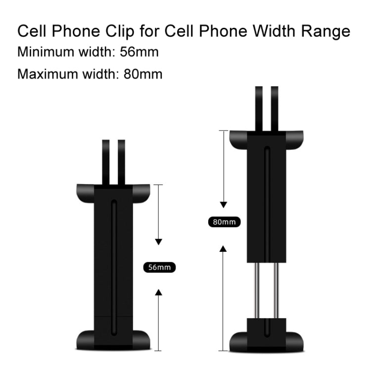 aMagisn 120cm Invisible Straight Pull Selfie Stick Sports Camera Accessories, Specification: Rod+1/4 Turn 3 Jaw+Screw+Phone Clip