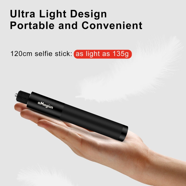 aMagisn 120cm Invisible Straight Pull Selfie Stick Sports Camera Accessories, Specification: Single Rod