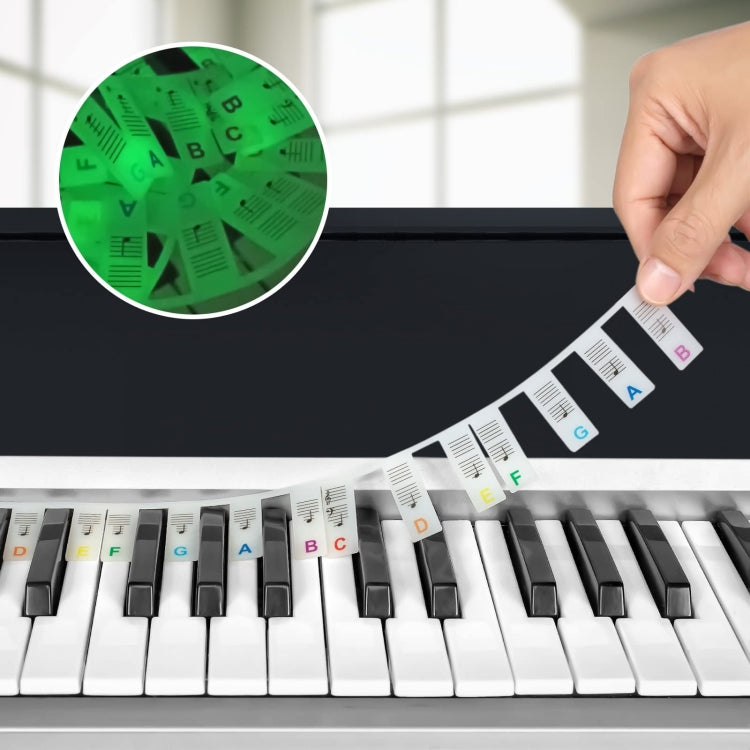 Luminous Silicone Piano Notes Guide Removable Piano Keyboard, Spec: 88 Keys Color Text