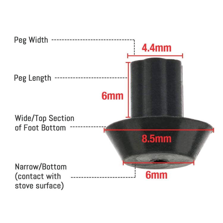 16pcs /Pack WB2K101 Rubber Feet for GE Kenmore Burner Grate Replaces WB02T10461 AP2622260 - Black