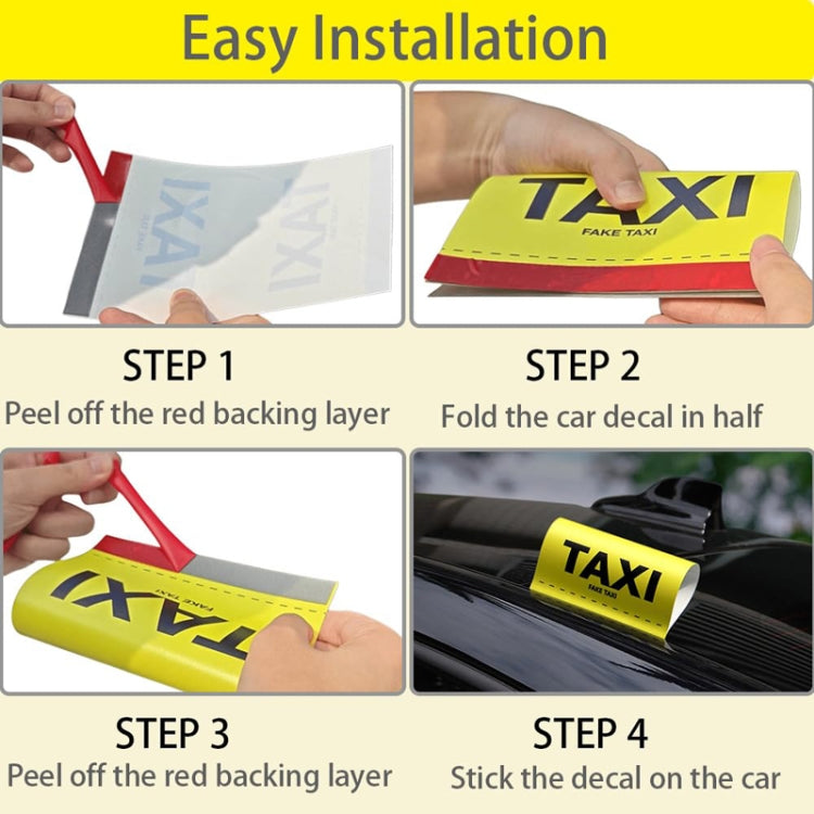 TAXI Washed Mark Label Car Personalized Decorative Stickers - Yellow Large