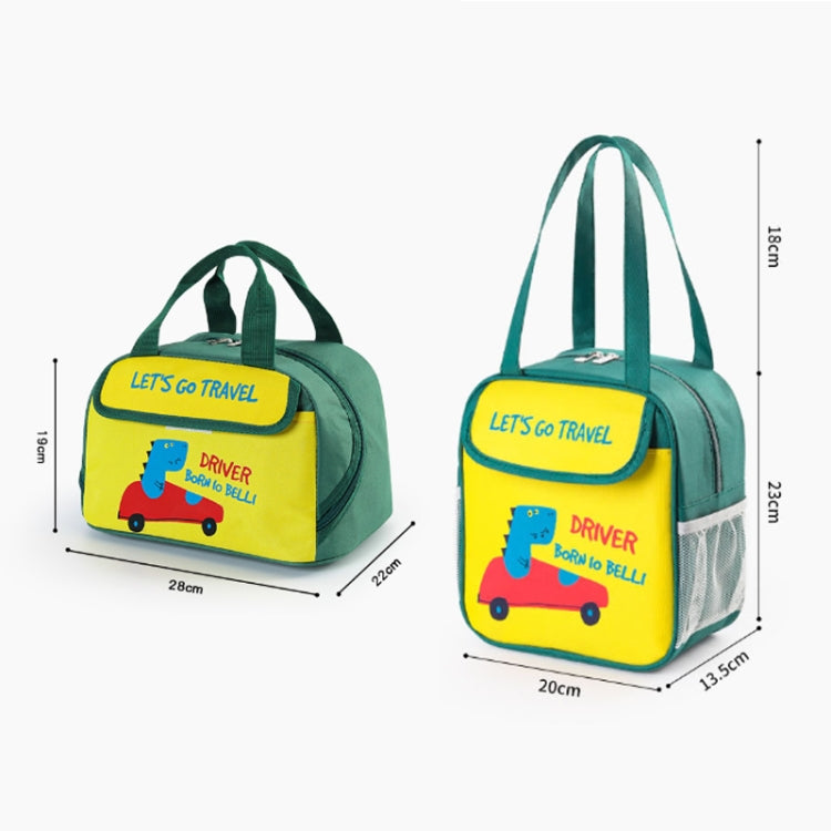Portable Lunch Bag Bento Box Carrying Case Cute Cartoon Insulated Picnic Bag, Color: X-green