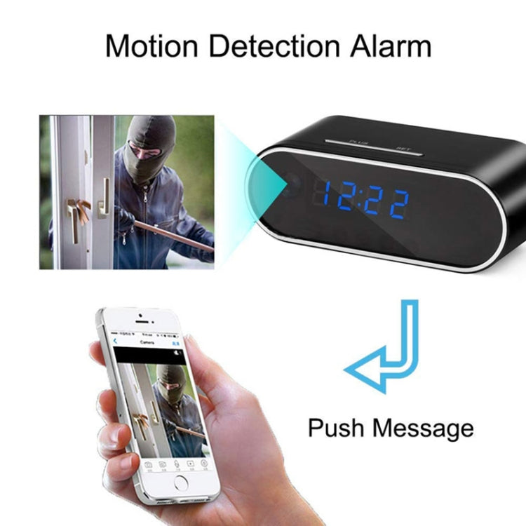 1080P HD H.264 WiFi Table Clock Mini Camera Camcorder Alarm Set without Memory Card, Support Night Vision, Motion Detection