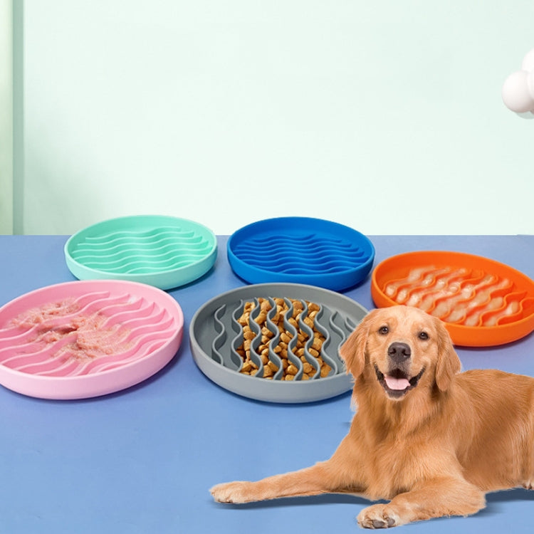 20cm  Round Pet Licking Mat With Large Suction Cup Dog Slow Food Plate