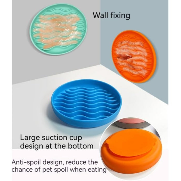 20cm  Round Pet Licking Mat With Large Suction Cup Dog Slow Food Plate