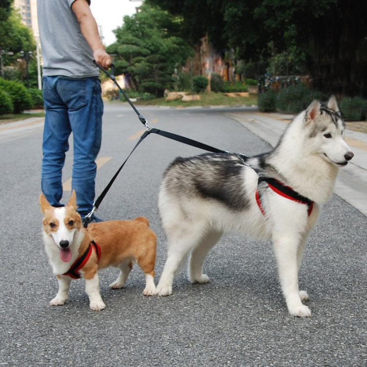 Large Pet Dual-Headed Tow Leash One Tow Two Hook And Loop Fastener